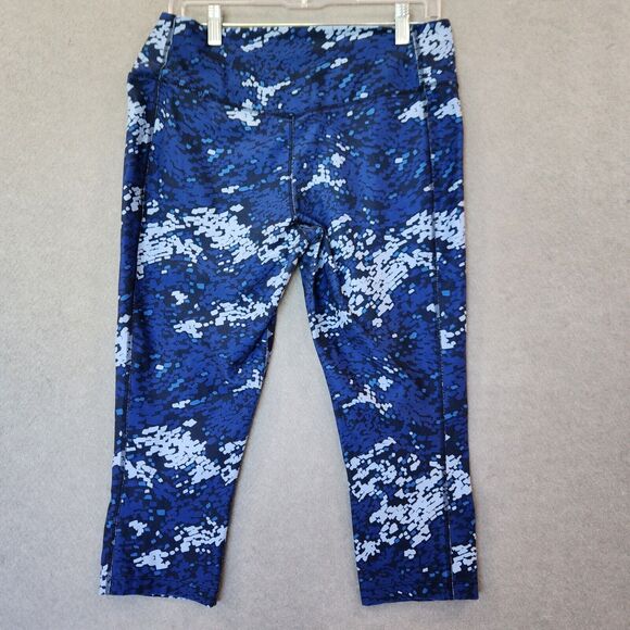 Womens Nike Dri-Fit Legend Legging Recycled Poly Drift 3/4 Crop Blue Pattern - Picture 9 of 14